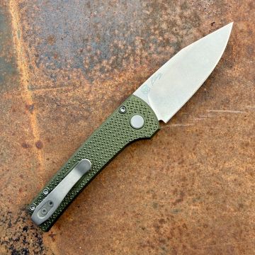 Pro-Tech Chavez Scapegoat Compact Auto Knife - Green Carbide Aluminum - Stonewash MagnaMax Blade